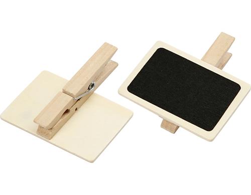 Creativ Company Mini Kreidetafel mit Klammern, 6.8x4.7cm, 6 Stück