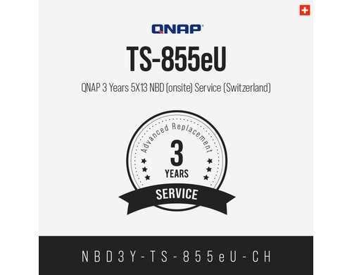 QNAP 3 Jahre 5X13 NBD (onsite) Service (CH) NBD3Y-TS-855eU-CH, Electronic copy