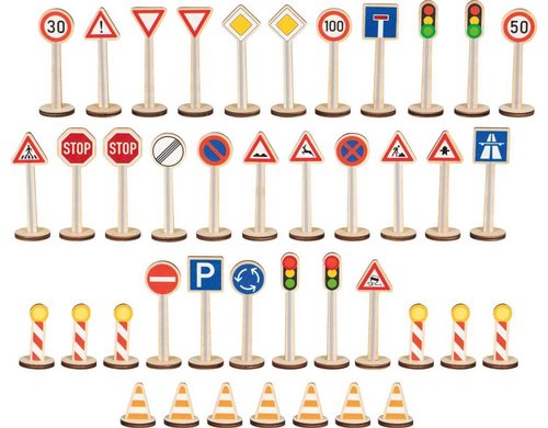 Mein grosses Verkehrszeichen-Set Zäune, Schilder und Pilonen