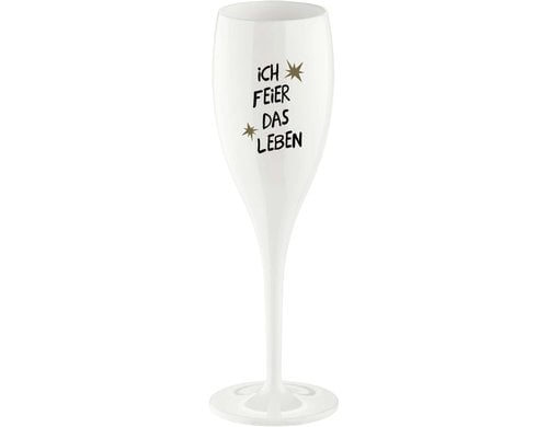 Koziol Sektglas Ich feiere das Leben, 100ml 1 Stk., HxD:19.10x5.7,spülmaschinengeeignet