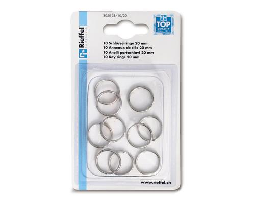 Rieffel Schlüsselringe 20 mm 10 Stück