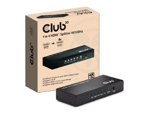 Club 3D, Splitter 1 auf 4 HDMI Video Splitter 1 auf 4 HDMI 4K120Hz
