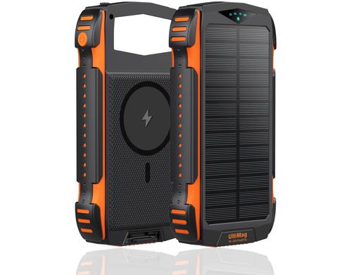 4smarts Solar-Powerbank Rugged TP 20000mAh 20.000mAh, schwarz, Qi-Ladegerät 15 W
