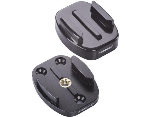 Mantona GoPro Schnellwechselplatten Set 1/4 Zoll