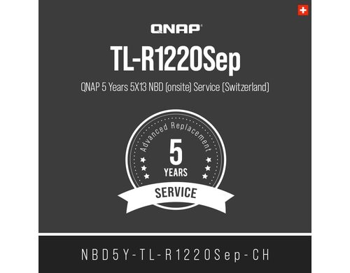 QNAP 5 Jahre 5X13 NBD (onsite) Service (CH) NBD5Y-TL-R1220Sep-CH, Electronic copy
