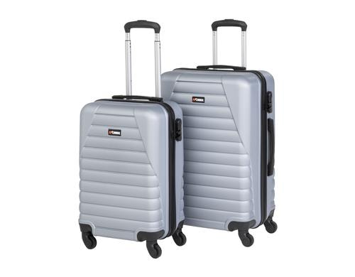 FTM Trolley 2er Set silbergrau 57/68cm, ABS, silbergrau