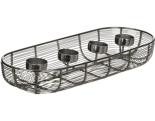 Eglo Adventskerzen Halter Hagony Metall, L 405, B 140, H 60, Silber