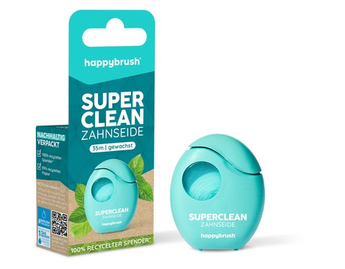 happybrush Zahnseide Superclean 35 m, gewachst