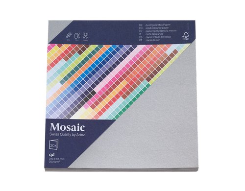 Artoz Blankokarte Mosaic quadratisch silber, 20 Karten