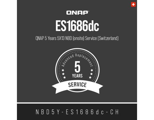 QNAP 5 Jahre 5X13 NBD (onsite) Service (CH) NBD5Y-ES1686dc-CH, Electronic copy