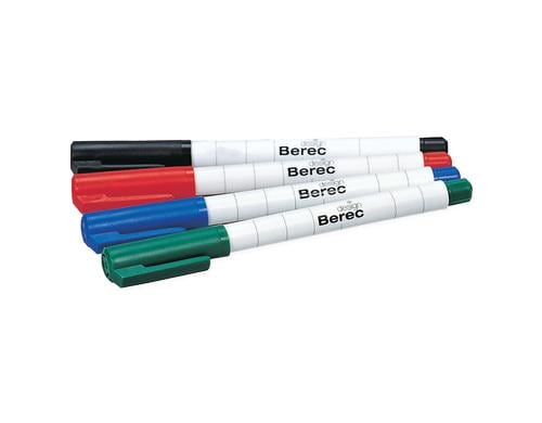 Berec Boardmarker Schmal, 4 Stk 4er Etui: rot, blau, grün, schwarz