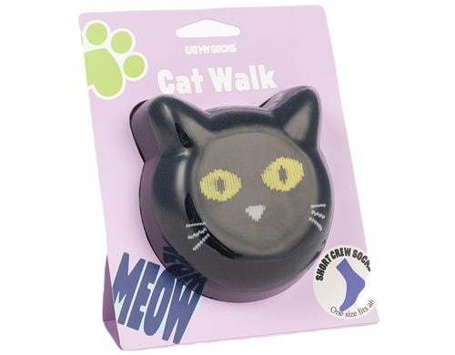 EatMySocks Cat Walk Socken, schwarz 1 Paar unisex Socken, eine Grösse