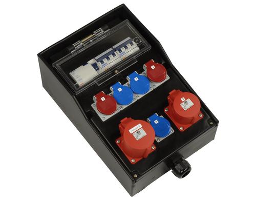 Spälti Baustromverteiler mit 40A+ Zul 2m 1xCEE16/5, 1xCEE32/5, 3xT23, 2xT25