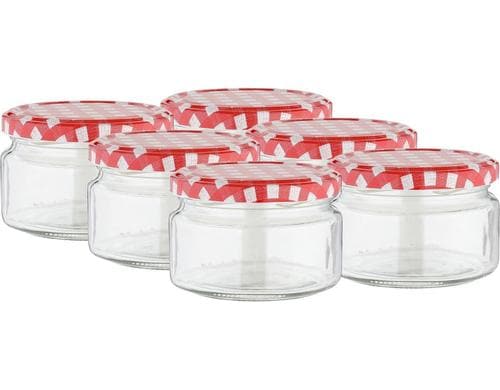 axentia Einmachgläser Karo 250ml 6 Stk D: 8.5cm, H: 6cm