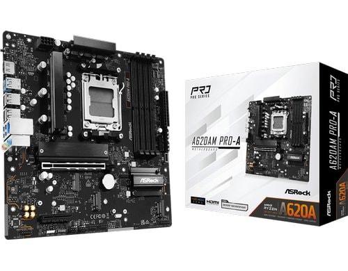 ASRock A620AM PRO-A, µATX, AM5 AMD A620A, AM5, 4x DDR5, PCIe 4.0