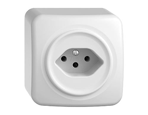 Feller AP-Steckdose STANDARDdue T13 weiss, IP20