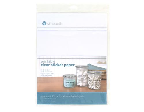 Silhouette Bedruckbare Folie transparent Set mit 8 Stück, selbstklebende Rückseite