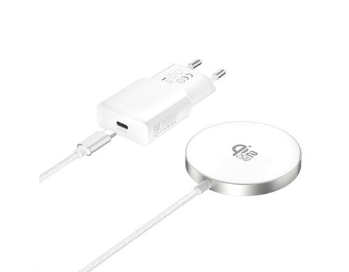 4smarts Qi2 25W MagSafe Ladegerät-Set 1.5m, Weiss