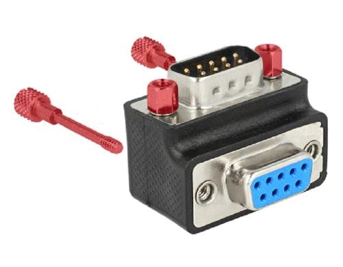 Delock D-Sub 9Pin Stecker>Winkeladapter270° gewinkelt Mutter und Schraube tauschbar270°