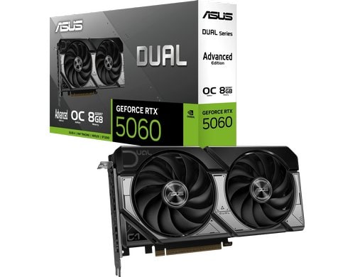 ASUS DUAL RTX5060 O8G A, GDDR7 GeForce RTX5060, 3x DP, 1x HDMI