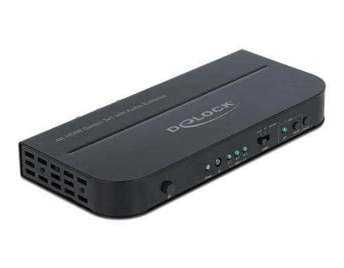 Delock 3 Port HDMI Switch 4K/60Hz, Audio ex Manuel+Fernbedienung, 3840x2160@60hz, ARC