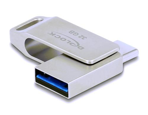 Delock USB3.2 USB-C+Typ-A Speicherstick 32GB, Metallgehäuse