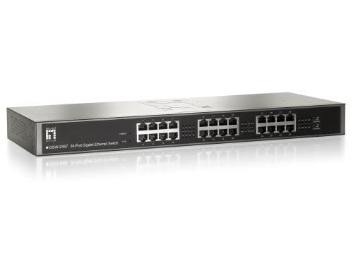LevelOne GSW-2457: 24Port Switch, 1Gbps AutoUplink, int. NT, ohne Lüfter