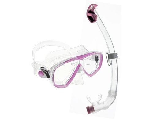 CRESSI, Estrella + Seal Dry Snorkel Combo C CLEAR/PINK