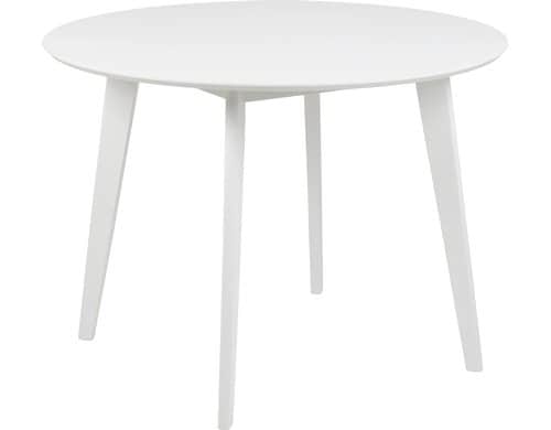 AC Design Esstisch Roxby Weiss Furnier, Gummibaumholz, Ø105x76 cm