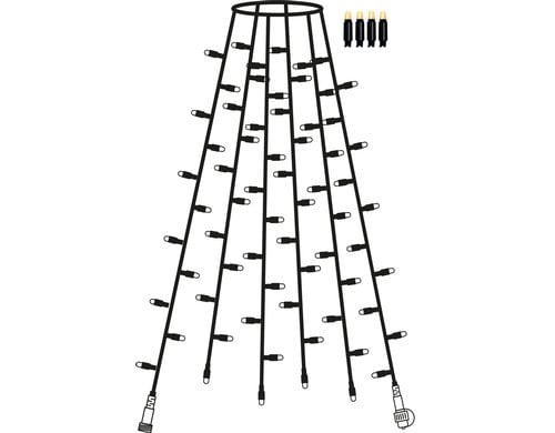 System 24 Extra, Baum-Lichterkette 6 84 LED warmweiss, Kabel schwarz
