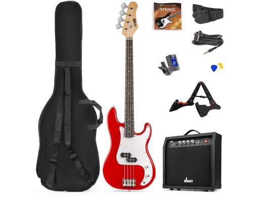 MAX GigKitRe Bass Gitarrenset, rot