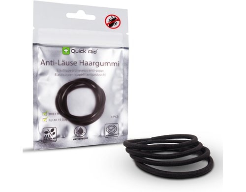 Anti-Läuse Haargummi schwarz 4 Stück