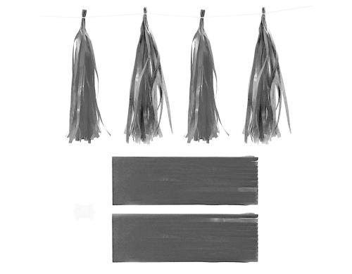 Creativ Company Papier-Quasten schwarz 12 Stück, 12 x 35 cm, 14g,