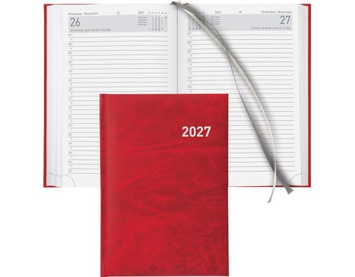 Biella Geschäftsagenda 2027 Executive rot 14.5 x 20.5 cm, 420 Seiten, 1 Tag pro S.