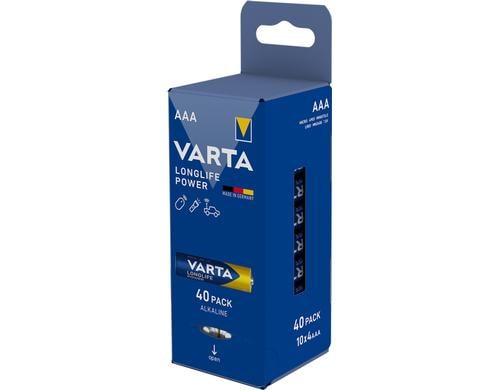 VARTA Longlife Power AAA 40Stk Blister vergl. Typ LR03, MIGNON, AM3, AAA