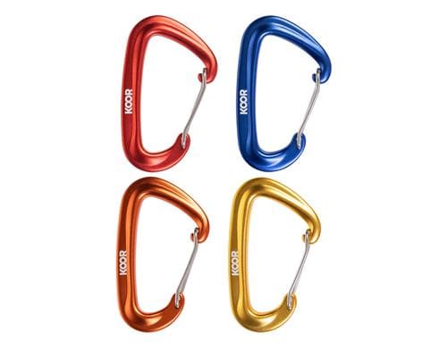 KOOR Karabiner 12kN assortiert 4 Stk. Aluminium, 81x48mm