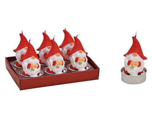 G. Wurm Teelichter Wichtel, 6er Set Schachtel 13x7x9 cm