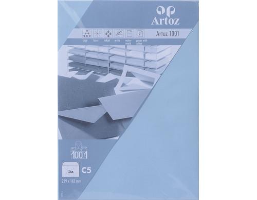 Artoz Couvert 1001 C5 100 gm2, pastellblau, 5 Blatt