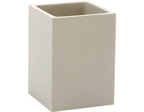 Aquanova Zahnputzbecher Moon, Leinen 7.5x7.5x10 cm, Polymarmor, Edelstahl