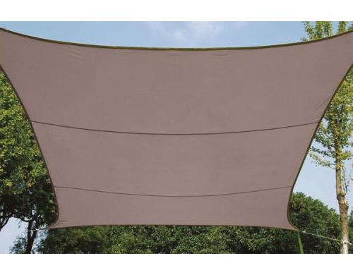 Perel Sonnensegel - Quadrat, 3.6x3.6 m, Farbe: BRAUNGRAU, Wasserabstossend,