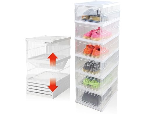 EASYmaxx Schuhregal faltbar 34x25x105xm Schuhschrank, Schuhregal