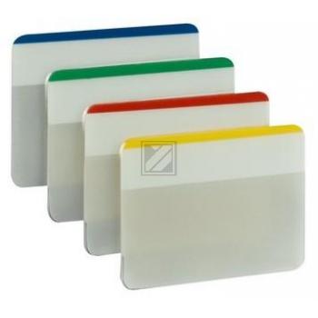 3M Post-it Index Strong flach, 4x6 Tabs blau, gelb, grün, rot