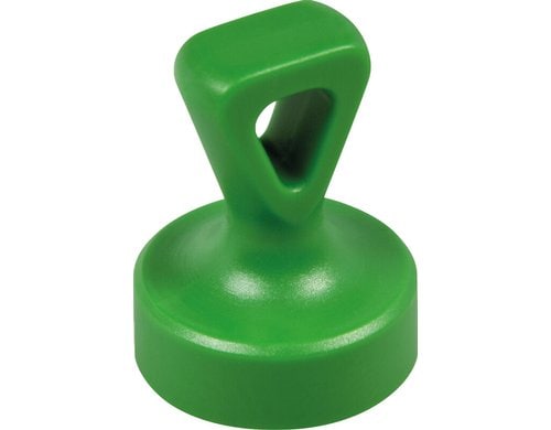 Berec Griffmagnet mit Öse, grün, 2-er Set Kunststoff, Ø 17 mm, Neodym