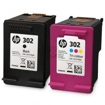 HP Combopack Nr. 302 Black + CMY X4D37AE 3,5/4 ml,  Seitenkapazität ~ 190/165 Seiten