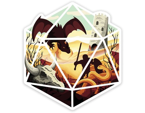 Dragon D20 Sticker