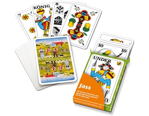 Jasskarten mit Appenzellermotiv (D) Extra grosse Eckzeichen