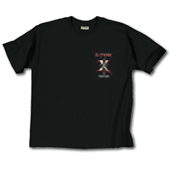 Hochwertiges T-Shirt mit X-Fresh energy Stickerei hinten und vorne / schwarz / Groesse S / 100% Baumwolle