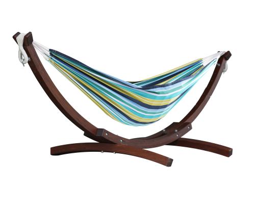 Vivere Hängematte Double Cotten Hammock Cayo Reef, mit Holzgestell