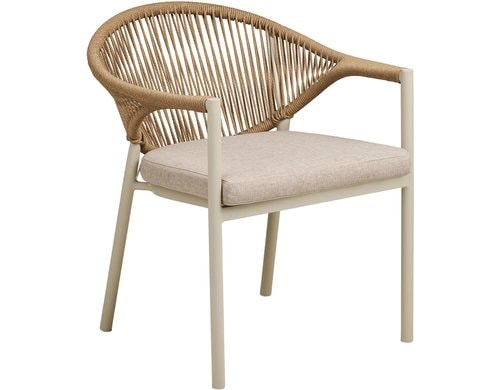 House Nordic Gartenstuhl Abela Aluminim, Polyester, Rattan,59.5x60x76 cm