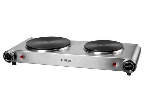 FURBER Kochplatte Doppelt Edelstahl 1500W + 1000W, Platte 18.8 + 15.5cm